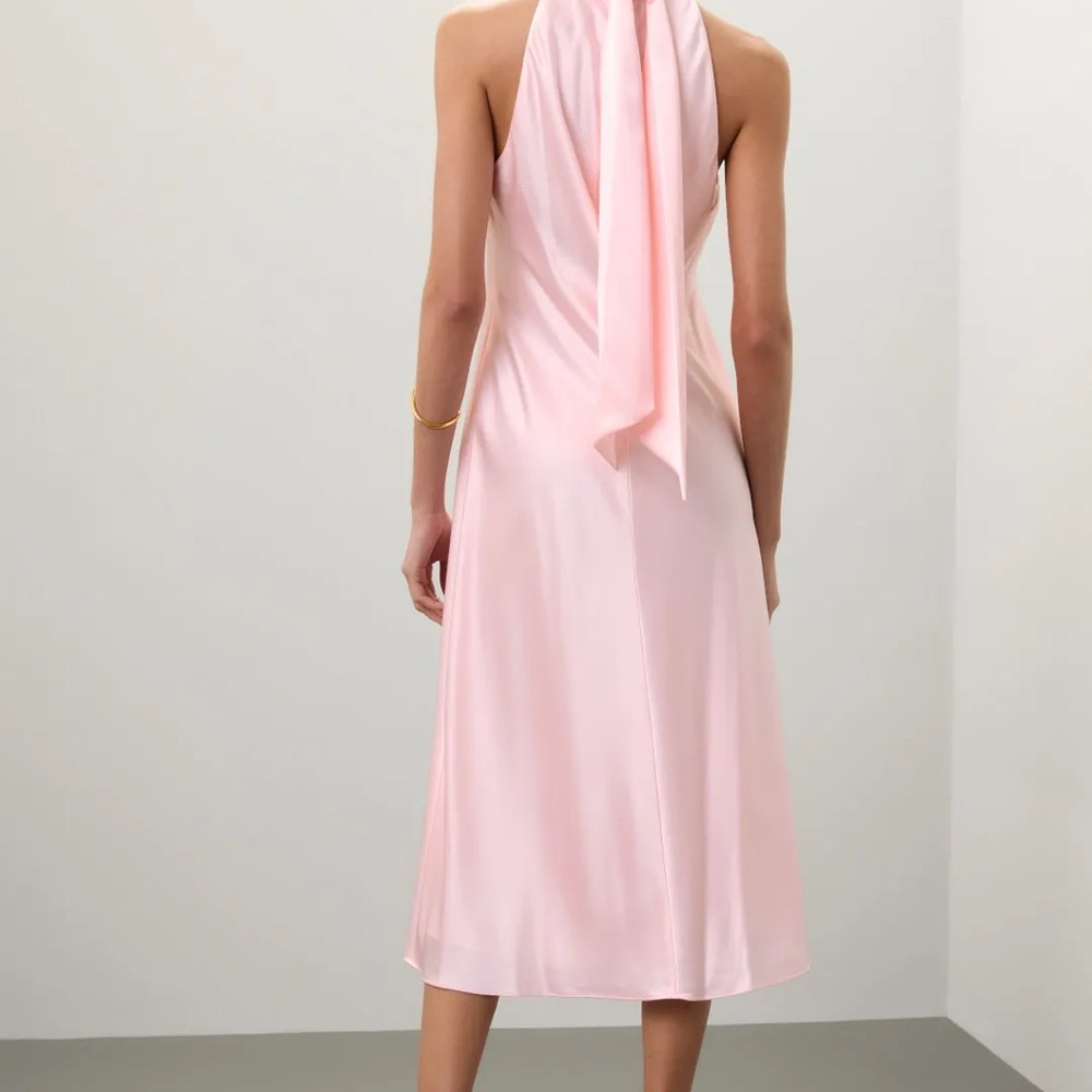 Ralph Lauren Prasetijo Pink Halter Midi Dress Size 2 - Picture 3 of 5